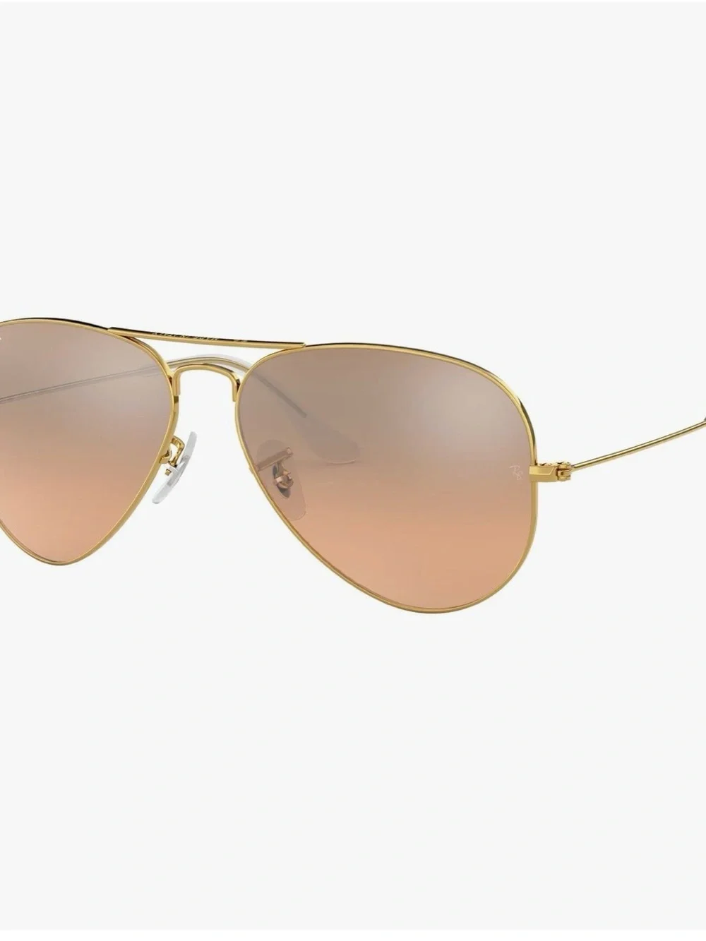 Ray-Ban Women's Gold Aviator Sunglasses with Rose Gradient Lenses RB 3025